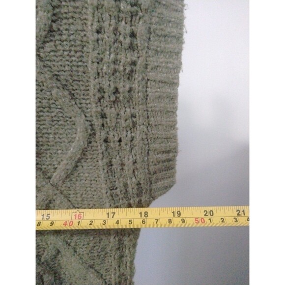 Women's Hippie Rose Crop Sweater * size SMALL * short sleeve green - Picture 6 of 7